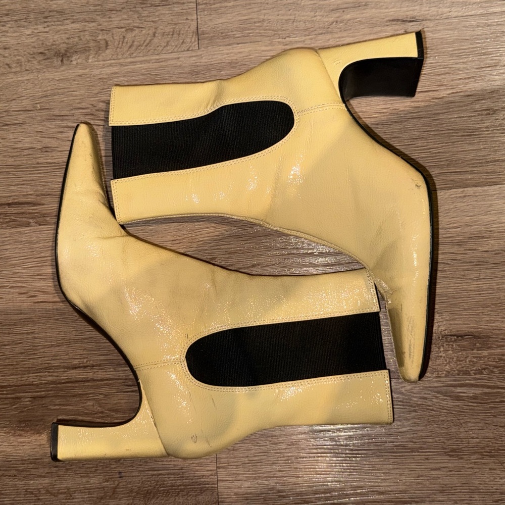 Zara Yellow and Black Ankle Boots